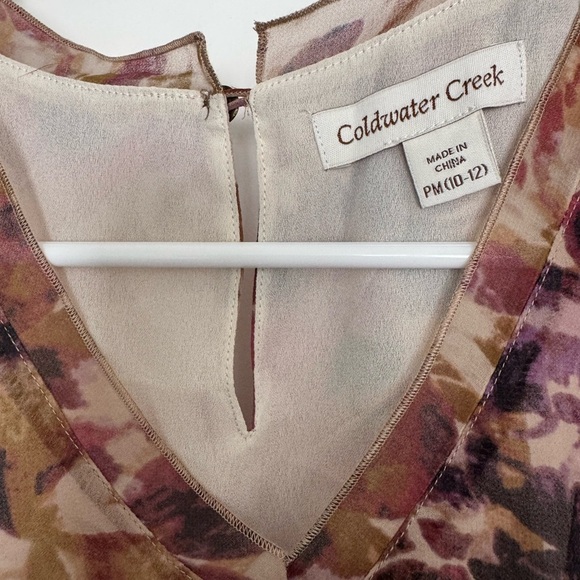 Coldwater Creek Sheer Floral Blouse - Pink and Cream - Picture 4 of 4